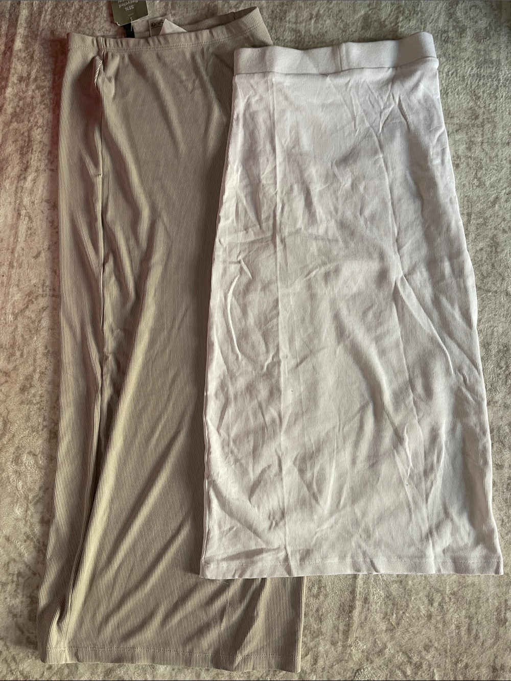 Women’s Stretch 2 Midi Skirt — White and Beige (Zara - white & Grey - H &M)